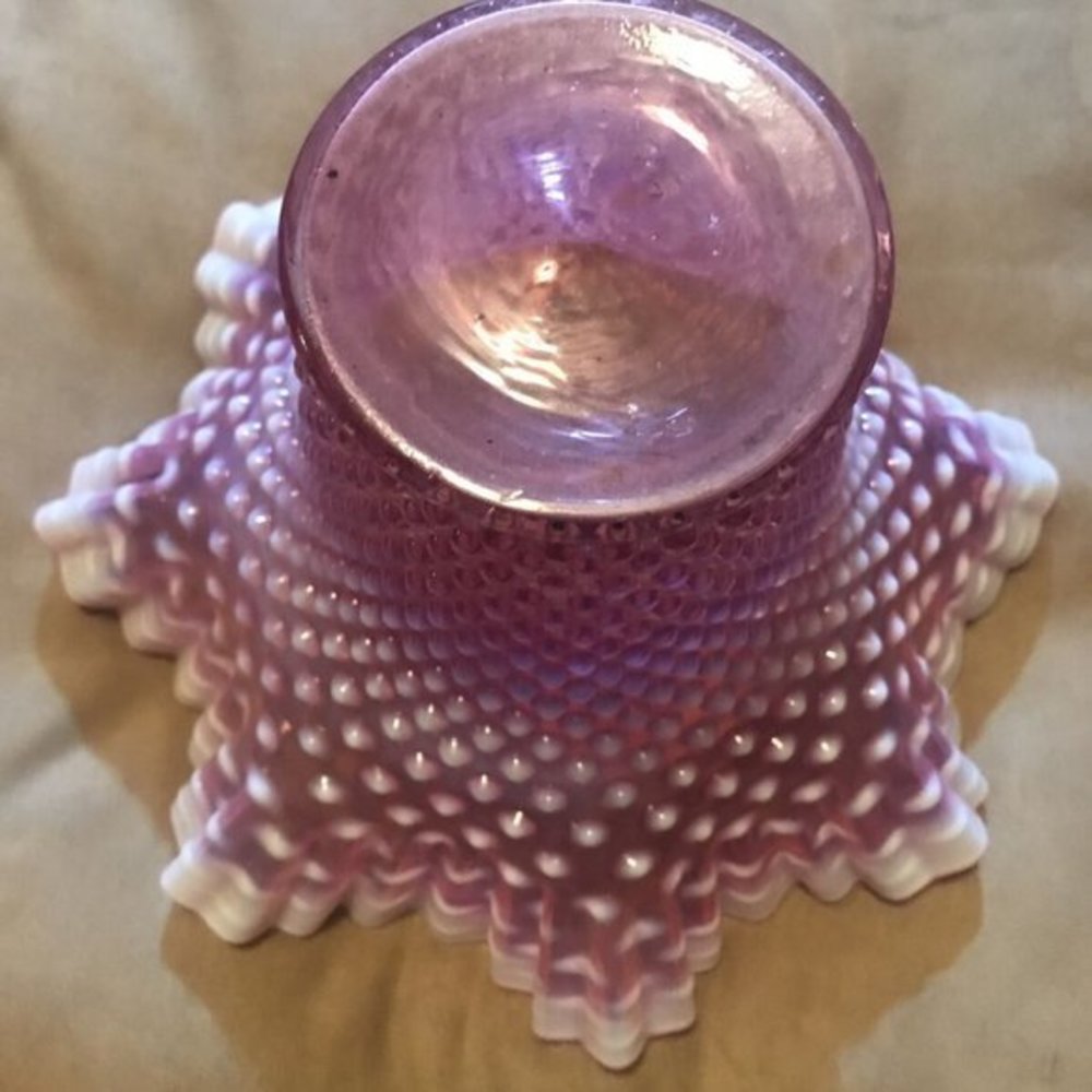 Fenton Cranberry Opalescent Hobnail Large Vase - Picture 7 of 8